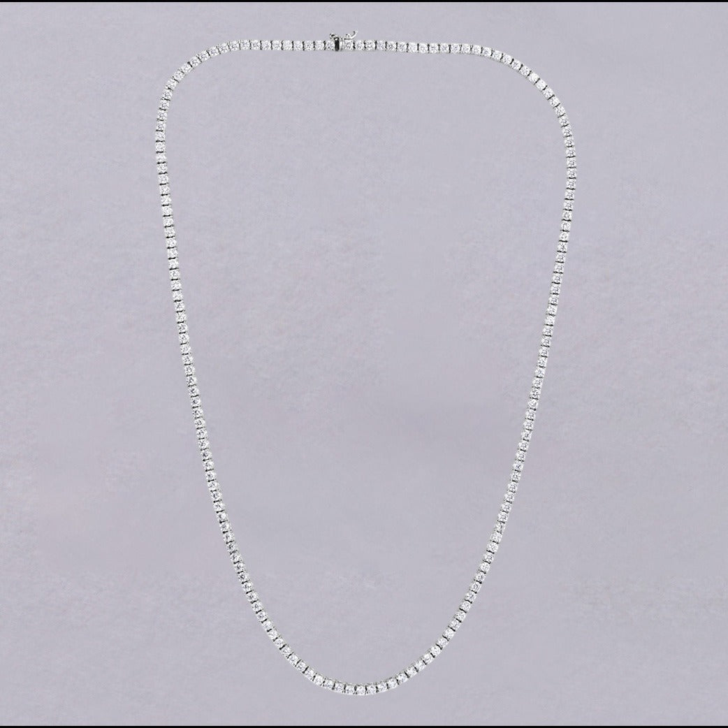 CLASSIC DIAMOND TENNIS NECKLACE 14K WHITE -16"